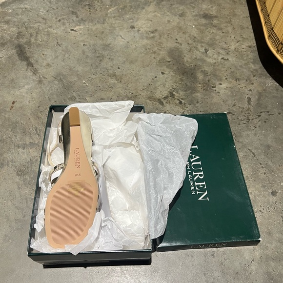 Ralph Lauren White and Gold Sandals NWT - Picture 4 of 4
